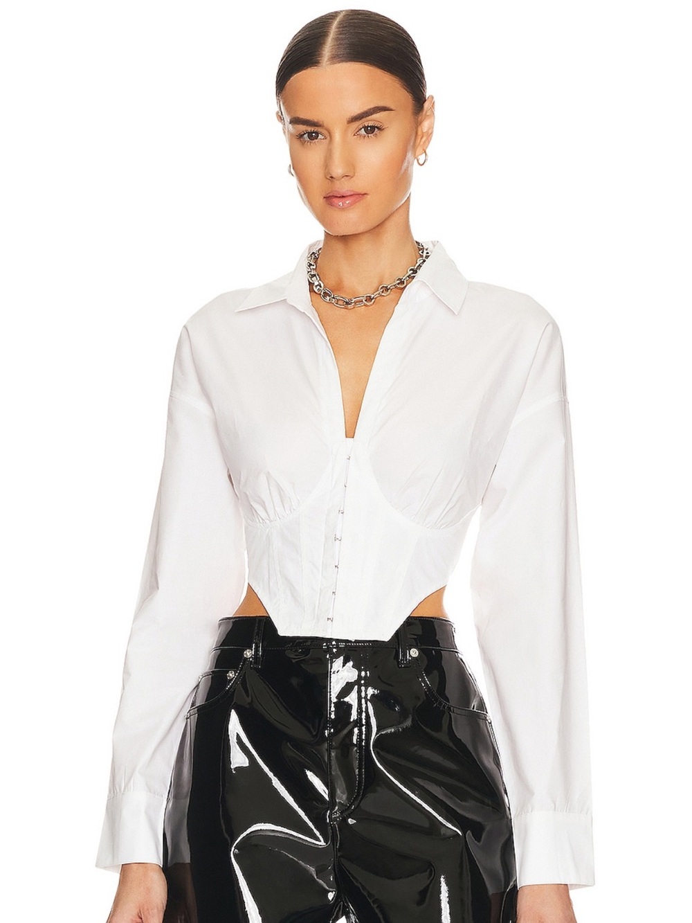 SM White Eyelet Crop